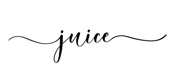 Juice - vector calligraphic inscription with smooth lines. Minimalistic hand lettering illustration.