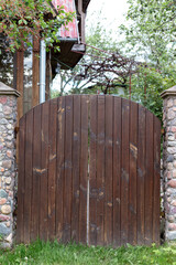 A wooden fence in the village.