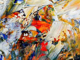 Colorful abstract background wallpaper. Modern motif visual art.  Mixtures of oil paint. Trendy...