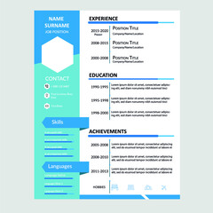 Creative CV/Blue Resume Template|Vector File