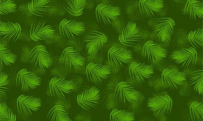 Green leaves background, Tropical palm leaves seamless pattern background. Vector Illustration