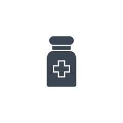 Obraz premium Pills Tube related vector glyph icon. Isolated on white background. Vector illustration.