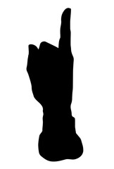 Finger pointing to an object. Vector drawing