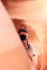 man taking a picture