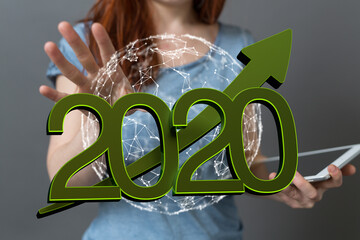 the 2020 business year up goals and success illustration