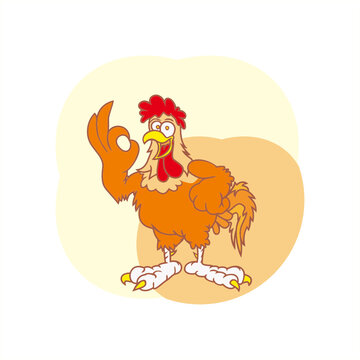 Cute chicken characters for restaurant and business mascots