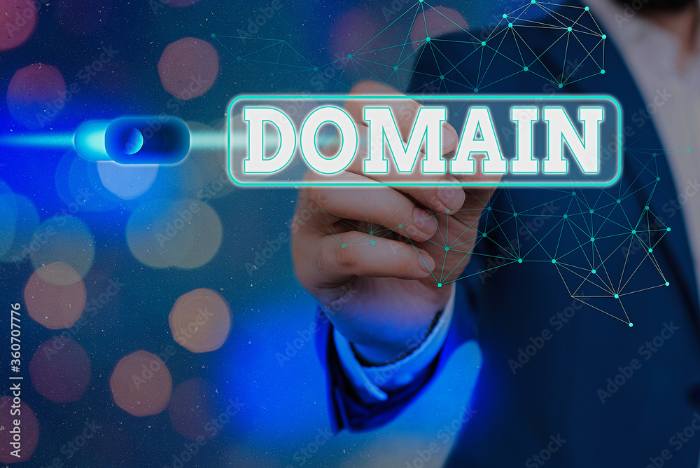 Poster word writing text domain. business photo showcasing identification string that defines a realm of ad