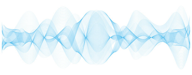 abstract blue wave lines on white background