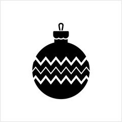Fototapeta premium Doodle christmas ball icon isolated on white. Vector stock illustration. EPS 10