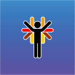 BIPOC. Black, indigenous, and people of color. Woman sign. Man icon. Symbol of protest against racism. A sign created for unity. Design graphic element is vector illustration in the EPS file format