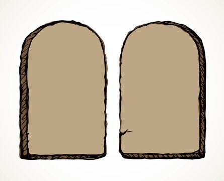 Tablets with 10 commandments. Vector drawing