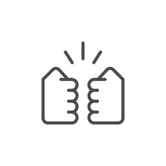Brofist sign line outline icon