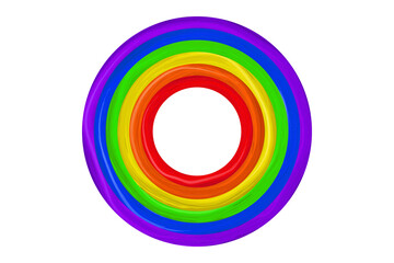 Flag LGBT icons, watercolor round frame. Template border, vector illustration. Love wins. LGBT logo symbols in rainbow colors. Gay pride collection.