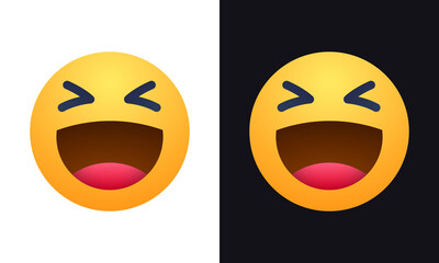 Social Media Post React Emoji Smile haha Icon Vector Illustrations