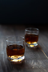 Glass of whiskey. Beautiful food photo.