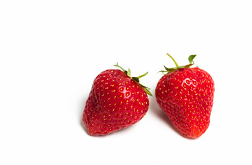 Fresh raw strawberry on white background