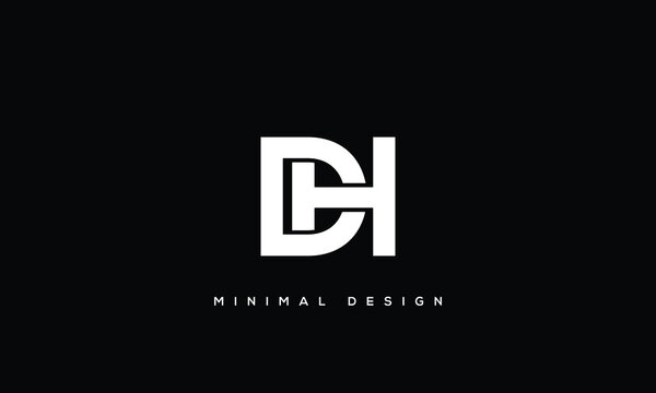 alphabet letters monogram icon logo DH or HD