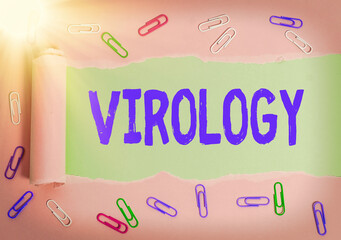Word writing text Virology. Business photo showcasing branch of science dealing with the variety of...
