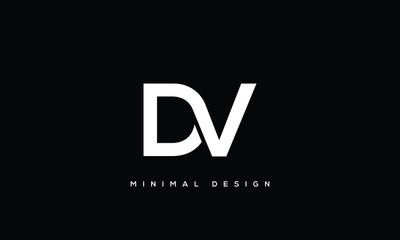 alphabet letters monogram icon logo DV or VD