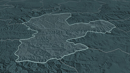 Bamyan, Afghanistan - outlined. Administrative