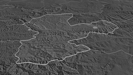 Bamyan, Afghanistan - outlined. Bilevel