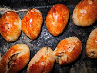 Homemade pies from the stove from the grandmother