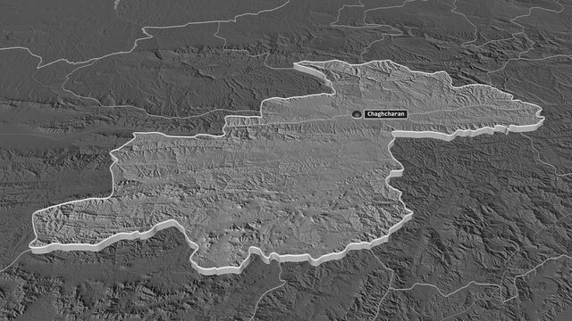 Ghor, Afghanistan - extruded with capital. Bilevel