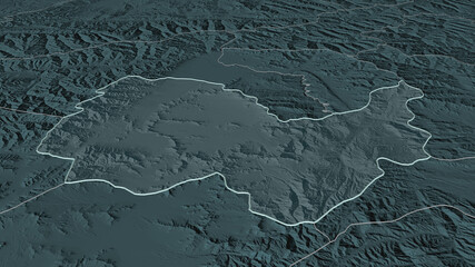 Kabul, Afghanistan - outlined. Administrative