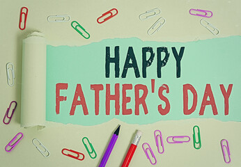 Handwriting text Happy Fathers Day. Conceptual photo celebrated to show love for the patriarch of...