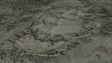 Logar, Afghanistan - outlined. Satellite