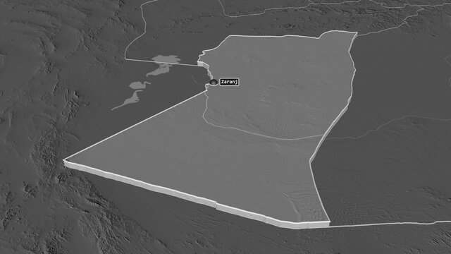 Nimruz, Afghanistan - extruded with capital. Bilevel