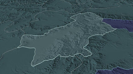 Paktia, Afghanistan - outlined. Administrative