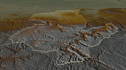 Sar-e-Pol, Afghanistan - outlined. Relief