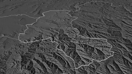 Takhar, Afghanistan - outlined. Bilevel