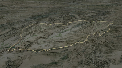 Urozgan, Afghanistan - outlined. Satellite