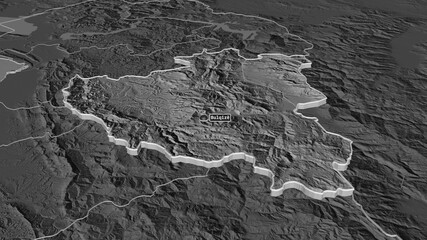 Dibër, Albania - extruded with capital. Bilevel