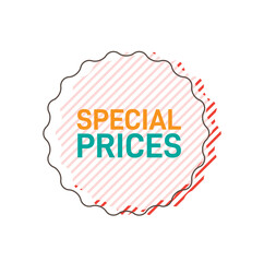 Special prices sticker design for online shopping options. Vector illustration