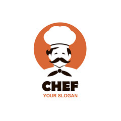 moustached chef man icon isolated on white background