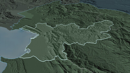 Lezhë, Albania - outlined. Administrative