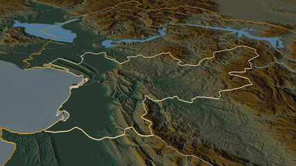 Lezhë, Albania - outlined. Relief