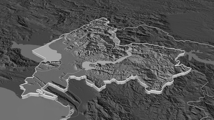 Shkodër, Albania - extruded with capital. Bilevel