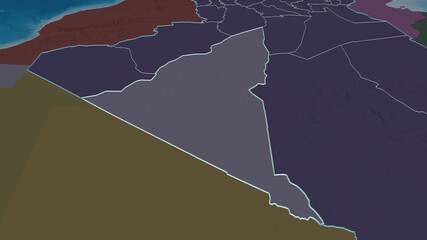 Adrar, Algeria - outlined. Administrative