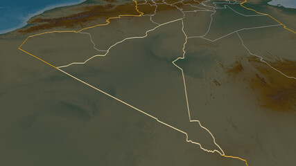 Adrar, Algeria - outlined. Relief