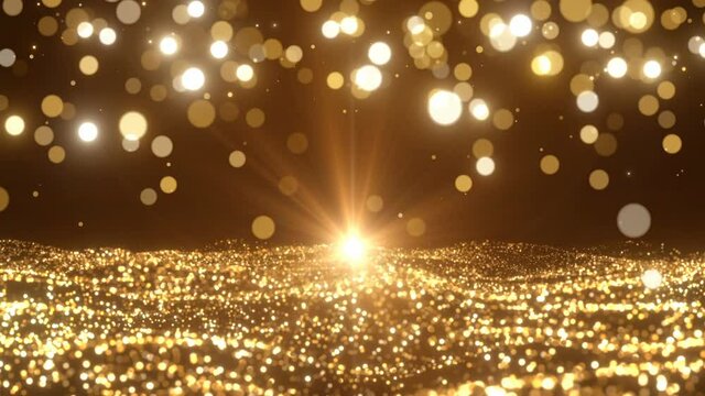 awards show golden background celebration waves