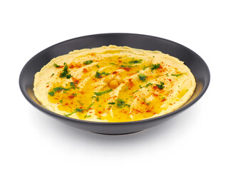 Hummus isolated on white background