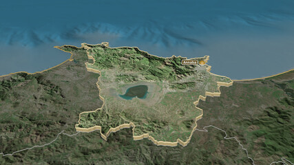 Annaba, Algeria - extruded with capital. Satellite © Yarr65
