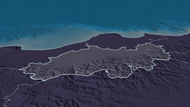 Blida, Algeria - outlined. Administrative