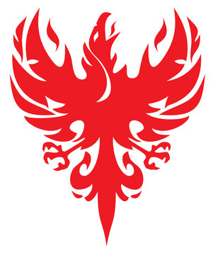 Phoenix bird on fire vector