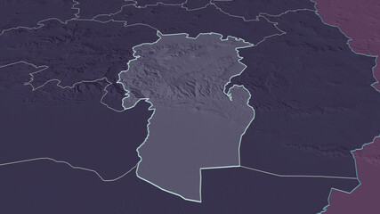 Khenchela, Algeria - outlined. Administrative