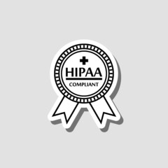 HIPAA Compliance sticker icon isolated on gray background